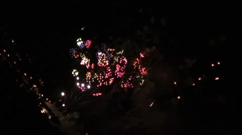 Angled fireworks 01 Stock Footage 25486872