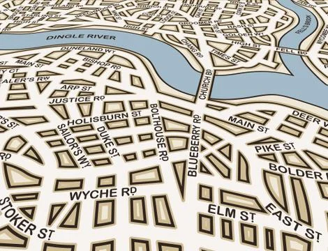 Angled generic streets Stock Illustration