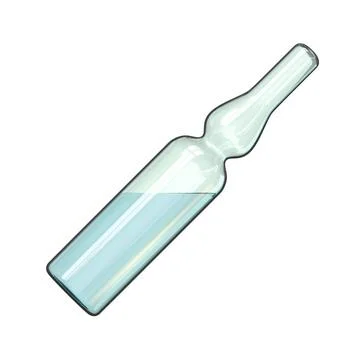 Angled glass ampoule with cure 3D Angled glass ampoule with cure 3D render... Stock Photos