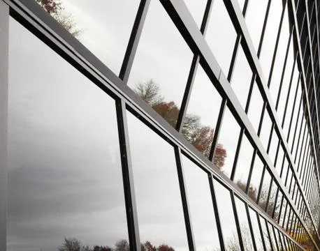 Angled glass wall Stock Photos