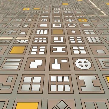Angled grid city Stock-Illustration