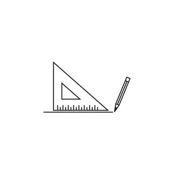Angled line with pencil icon. Element of Measuring items for mobile concept and Stock Illustration