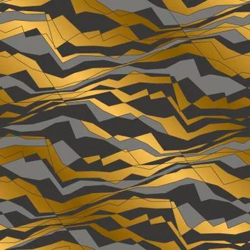 Angled lines and waves seamless pattern Stock Illustration
