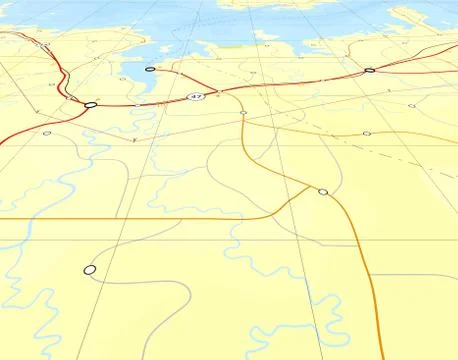 Angled map Stock Illustration