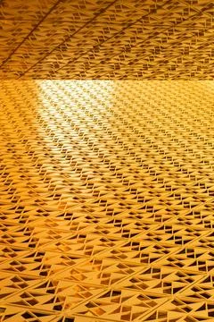 Angled pattern on the facade of a modern architecture building Stock Photos