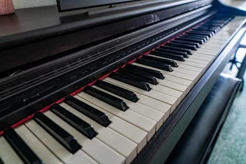 Angled piano keys Stock Photos