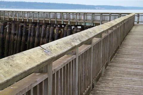 Angled pier boardwalk Stock Photos
