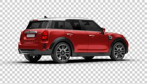 Angled rear right view of Mini Cooper Countryman 2025, highlighting taillig.. Stock Illustration