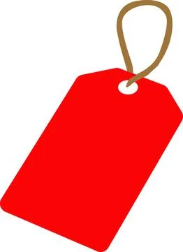 Angled Red Blank Price Tag Stock Illustration