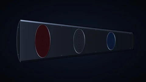 Angled red strobe light flashing in the dark background. 4K Video stock 343265486