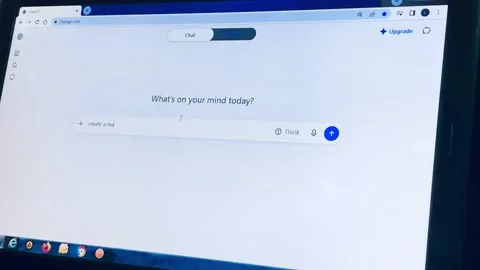 Angled Side View Laptop Screen ChatGPT AI Prompt Field Input 4K Real Time Stock Footage 344965469