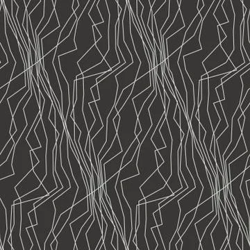 Angled sketch lines and waves seamless pattern Stock Illustration