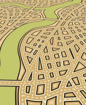 Angled streets Stock Illustration