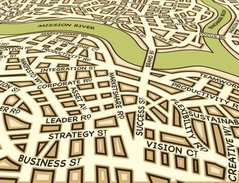 Angled success map Illustrazione stock