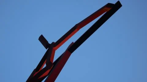 Angled Upshot of Jesus Statue at Fatima Stock Photos
