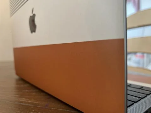 Angled-view Apple Mac Air Foto stock