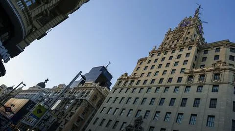 Angled view of building Stock Photos