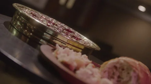 Angled View of Communion Elements Stockbeeldmateriaal 208801813