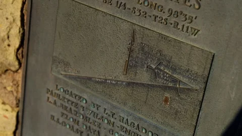 Angled view of the geographic center plaque Stock-Footage 345530841