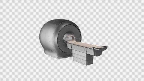 Angled View of Mri Scanner with Patient Table V1 Stock Footage 308229024