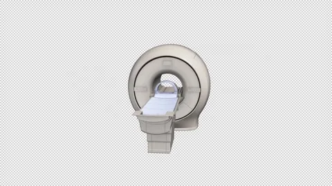Angled View of Mri Scanner with Patient Table Stock Footage 308229080