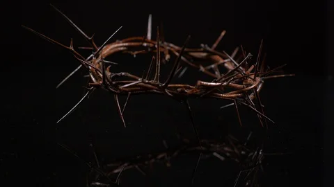 Angled View of Thorn Crown Spinning. Spirit, Communion Video stock 128599541