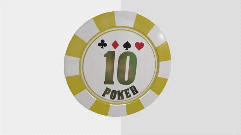 Angled Yellow 25 Value Casino Poker Chip 3D Render With Alpha Channel Stock Footage 343431276