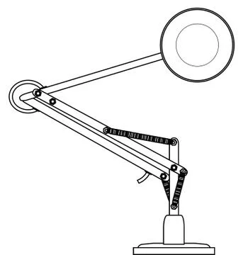 Anglepoise Outline Drawing Stock Illustration