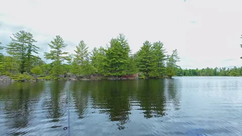 Angler casting rod with artificial baitfish lure for big mouth bass in the .. Video stock 291477393