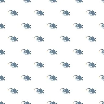 Anglerfish cartoon pattern creating a seamless background Stockillustratie