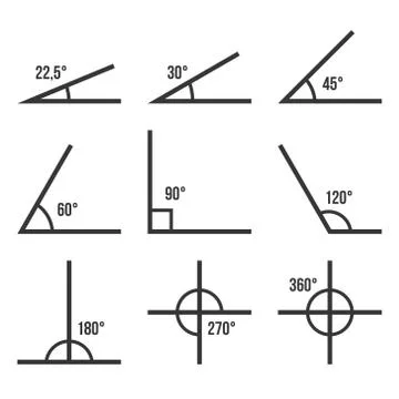 Angles Icons Set on White Background. イラスト素材