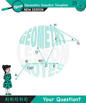 Angles in straight, angles in plane Stock Illustration