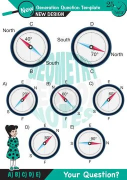 Angles in straight, angles in plane Stock Illustration