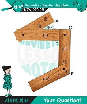 Angles in straight, angles in plane Illustrazione stock