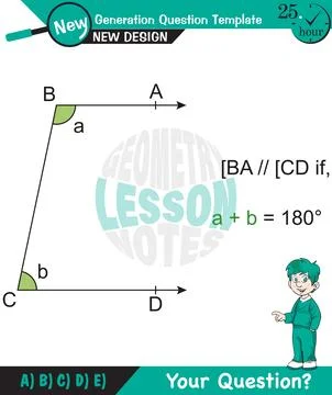 Angles in straight, angles in plane Stock Illustration