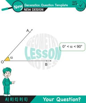 Angles in straight, angles in plane Stock Illustration