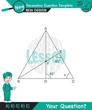 Angles in triangles Stock Illustration