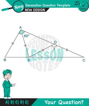 Angles in triangles Illustrazione stock
