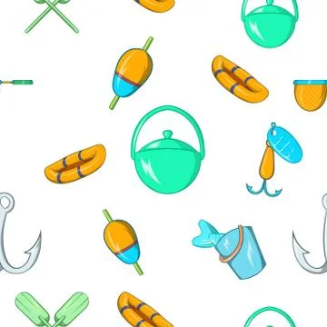 Angling pattern, cartoon style 스톡 일러스트
