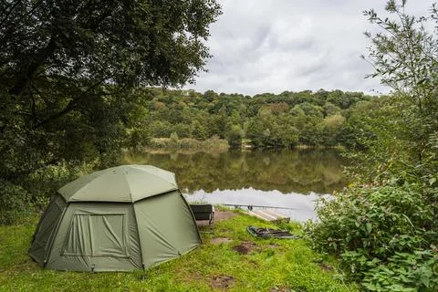 Angling in still waters Stock Photos