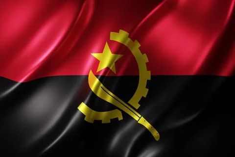 Angola 3d flag Stock Illustration