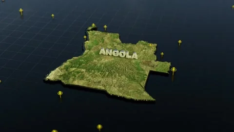 Angola 3D Map With Animation Stock Footage 301940408
