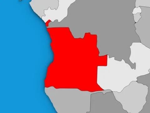 Angola on 3D map Stock Illustration