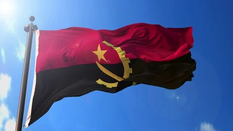 Angola animated flag pack in 3D and green screen Stock Footage 119933592