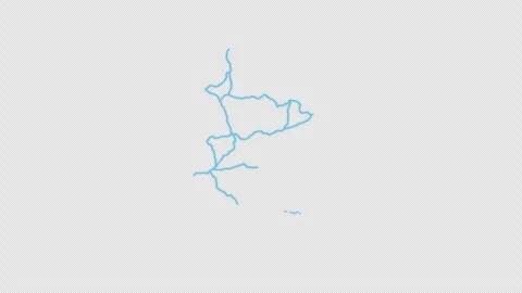 Angola Country Line Map Self Drawing Animated Overlay, Alpha 4K 库存影片 340291579