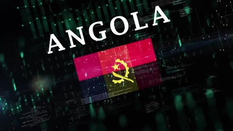 Angola with Digital flag Stock Footage 295681067