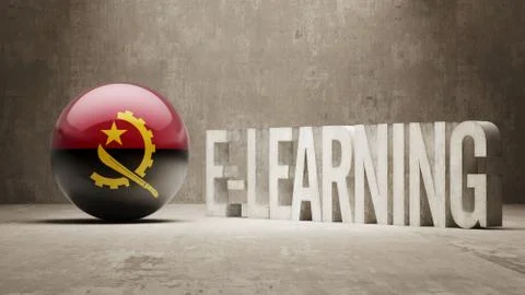 Angola. E-Learning  Concept Illustrazione stock