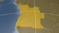 Angola extruded. Bumps. Graticule. 4k or 4k+ Resolution
