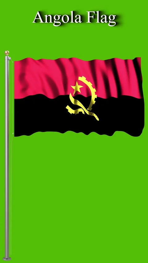 Angola Flag 4K Motion Graphics Waving Green Screen Animation Stock-Footage 321067757