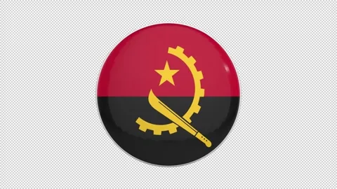Angola flag Button Stock Footage 303258549